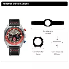 Imagen de NAVIFORCE, relojes deportivos multifunción resistentes al agua para hombre, reloj de pulsera cuadrado luminoso analógico de cuarzo de marca de lujo de cuero de moda