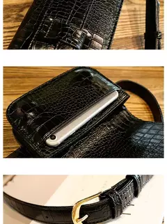Riñonera de moda para mujer, Bolso pequeño de cuero PU con patrón de cocodrilo multifuncional, bolso cruzado diagonal deportivo informal - comprar en línea