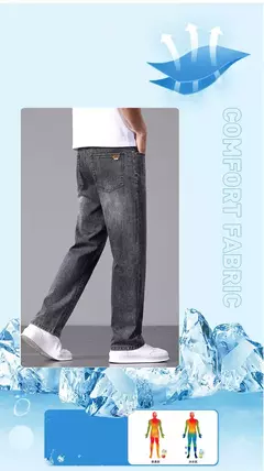 Pantalones vaqueros nuevos para hombre en primavera y verano 2025, algodón elástico de alta calidad, tubo recto suelto, pantalones elásticos de algodón a la moda 28-40 on internet