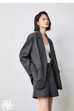 TOYOUTH-Chaqueta de gran tamaño con dobladillo dividido en la espalda para mujer, Blazer de Color liso, traje informal a la moda para oficina, novedad de primavera, 2023