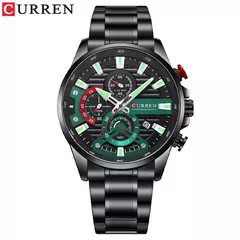 Relojes de pulsera CURREN deportivos informales de cuarzo con cronógrafo, reloj de acero inoxidable a la moda para hombre, reloj con fecha automática para hombre - Eleganzie