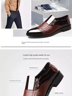 Zapatos de cuero formales de negocios informales para hombres de gran tamaño, zapatos de punta estrecha para hombres, zapatos casuales perezosos sin cordones para hombres en internet