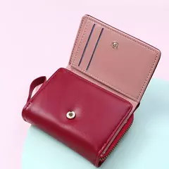 Cartera triple de moda clásica para mujer, almacenamiento de tarjetas y monedas, informal, para estudiantes, pequeña y grande capacidad en internet
