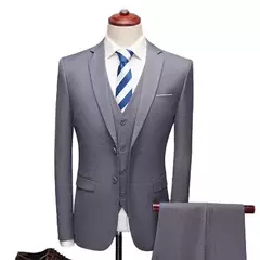 Trajes de hombre elegantes, 3 piezas, 2 conjuntos de Blazers, chaquetas de boda, chaleco, pantalones, abrigos formales clásicos de lujo 2025, trajes coreanos - tienda en línea