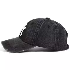 Imagen de Gorras de béisbol de mezclilla con agujero bordado de letras Unisex primavera otoño sombreros casuales ajustables al aire libre sombrero de protección solar