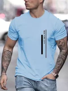 Camiseta de manga corta con cuello redondo y estampado de nueva ciudad de trabajo 100% algodón de talla grande de verano para hombre on internet