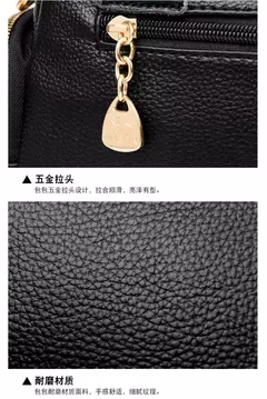 Imagen de Bandolera de cuero de PU de alta calidad para mujer, bolso cruzado de mano, bandolera para mujer, bolso multibolsillo para desplazamientos diarios