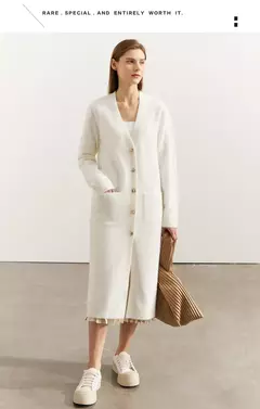 AMII-suéter minimalista para mujer, cárdigan con cuello en V, diseño de botones artísticos, ropa de punto larga holgada, Tops 2022, invierno, 12241079 - Eleganzie