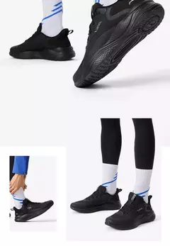 Li-ning hombres LN FLOW zapatos para correr TUFF RB cojín cómodo forro transpirable zapatillas deportivas de ocio AGLU089 - Eleganzie