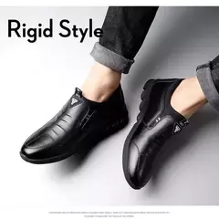 Zapatos de cuero para hombre 2024, zapatos de plataforma cómodos a la moda para hombre, zapatos ligeros sin cordones para exteriores, zapatos de cuero informales para hombre - Eleganzie