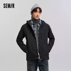 Chaqueta Semir para hombre, ropa de abrigo con capucha repelente al agua, forro polar, Top de primavera 2021, Color sólido, versátil - Eleganzie