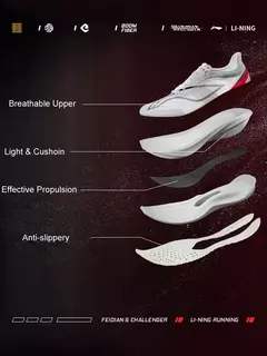Image of Li-ning mujeres FEIDIAN 5 CHALLENGER zapatillas de carreras para correr placa de fibra de carbono cojín de baño zapatos deportivos zapatillas transpirables ARMV002