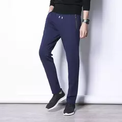 MRMT 2024 nuevos pantalones de primavera y otoño para hombre, pantalones de ocio de algodón de Color puro para hombre, pantalones elásticos con cremallera y bolsillo - Eleganzie