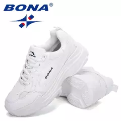 BONA, nuevos diseñadores, Zapatillas blancas, zapatos planos para Mujer, zapatos vulcanizados, Zapatillas informales para Mujer, Zapatillas para Mujer con plataforma de tamaño europeo on internet