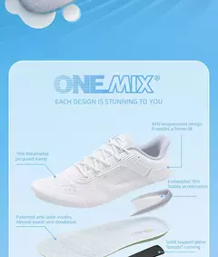 ONEMIX, zapatillas blancas para correr para hombre, zapatillas deportivas para exteriores para mujer, zapatillas deportivas para caminar para maratón, calzado para viajes, senderismo y trotar - comprar en línea