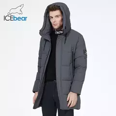Image of ICEbear 2023 chaquetas de invierno para hombres abrigo de algodón casual parkas acolchadas de longitud media MWD3061D