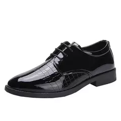 Imagen de Zapatos de cuero para hombre, calzado Formal de negocios, a la moda, estilo coreano, informal, juvenil, versátil