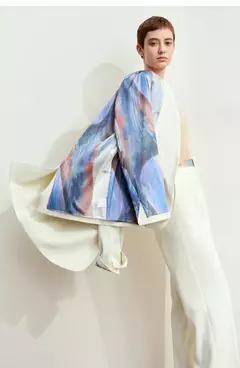Imagen de Amii-abrigo de sastre minimalista para mujer, chaqueta holgada de longitud media con cuello de solapa y estampado de retazos, para oficina, novedad de otoño, 2024, 12443016