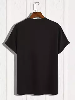 Image of Camiseta de manga corta con cuello redondo y estampado de bandera americana para hombre, 100% algodón, talla grande, informal, de verano
