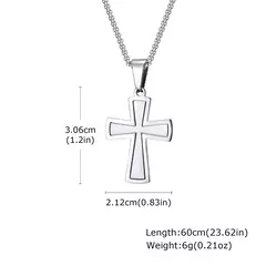 Vnox Collares con colgante de cruz de fe para hombres y mujeres, cruz decorativa para espejo trasero de coche, Collar de collares cristianos de oración en internet