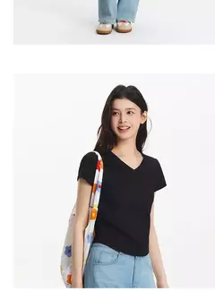 Imagen de Semir-Camiseta de manga corta para mujer, Top recortado ajustado con hombros descubiertos, Top bordado de verano 2025, versátil para trajes elegantes