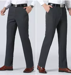 MRMT 2025, nuevos pantalones informales para hombres de mediana edad y mayores, pantalones sueltos rectos de algodón, pantalones finos y gruesos para hombres - Eleganzie