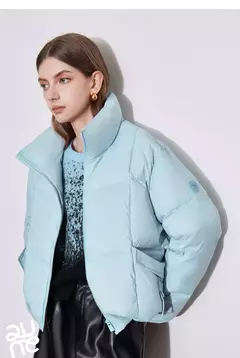 TOYOUTH-abrigo de plumón para mujer, chaqueta informal con cremallera y cuello levantado, plumón de pato blanco 20224, otoño e invierno, 90% - Eleganzie