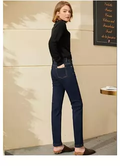 Imagen de AMII Minimalism Jeans para mujer 2022 otoño pies delgados moda Casual todo-fósforo algodón ligero elástico pantalones hasta el tobillo 12260078