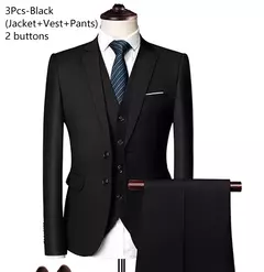 Trajes para boda para hombre, conjunto elegante de 3 piezas, 2 chaquetas, chaleco, pantalones, Blazers de lujo, traje Formal, moda clásica, traje completo 2025 on internet