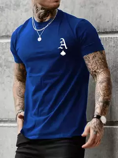 Camiseta de manga corta con cuello redondo y estampado de letras grandes para hombre, 100% algodón, informal, holgada, de verano - buy online