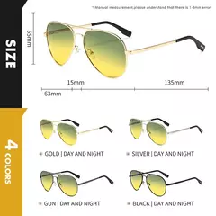 Gafas de sol fotocromáticas polarizadas para hombre, gafas de visión nocturna diurna de aviación para conducir, gafas Anti-UV, gafas de sol masculinas en internet