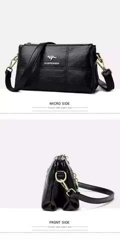 Bandolera de cuero suave con hilo de dos capas, bolso cruzado de lujo para mujer, bolsos pequeños a cuadros para mujer y bolso de mano, bolso principal - comprar en línea