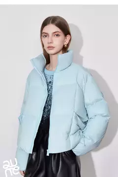 TOYOUTH-abrigo de plumón para mujer, chaqueta informal con cremallera y cuello levantado, plumón de pato blanco 20224, otoño e invierno, 90% - Eleganzie