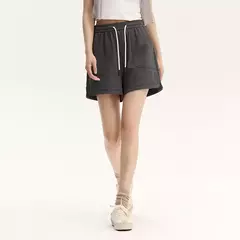 Semir-pantalones informales para mujer, pantalón holgado de pierna recta con cintura elástica, versión de verano, pantalones cortos con textura dividida, 2024 - comprar en línea