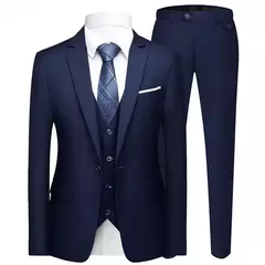 Traje elegante para hombre para boda, 3 piezas, 2 conjuntos, Blazers, chaquetas completas, chaleco, pantalones, abrigos de lujo a la moda, traje clásico Formal 2025 - tienda en línea