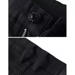Pantalones de mezclilla de alta calidad para hombre, ropa de calle masculina, ajustada, informal, Popular, juvenil, clásico, negro - buy online