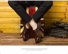 Zapatos Oxford elegantes y elegantes, zapatos de hombre de talla grande, zapatos de vestir para hombre, mocasines de vestir de cuero para hombre, zapatos sin cordones para hombre