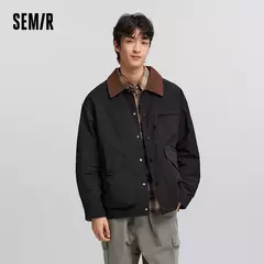 Chaqueta Semir para hombre, ropa de trabajo con solapa de pana de retales, prendas de vestir exteriores, Top Vintage de moda, primavera 2025