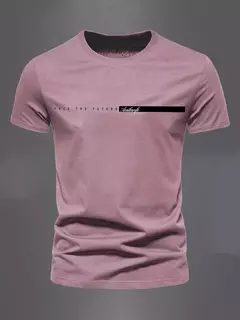Camiseta deportiva informal de algodón puro 100% de verano para hombre, camiseta holgada de gran tamaño con estampado de letras simples y cuello redondo, camiseta de manga corta on internet