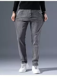 Sulee-pantalones vaqueros clásicos para hombre, Jeans azules, elásticos avanzados, rectos, de algodón, talla grande, 2024