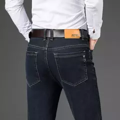 Pantalones vaqueros informales de talla grande 42 44 46 a la moda para hombre, pantalones vaqueros clásicos de negocios rectos elásticos, pantalones de primavera y otoño de marca masculina on internet