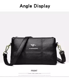 Bandolera de cuero suave con hilo de dos capas, bolso cruzado de lujo para mujer, bolsos pequeños a cuadros para mujer y bolso de mano, bolso principal - comprar en línea