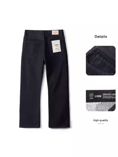SIMWOOD 2025 primavera nuevo suelto Relax 14,2 oz tela Jeans hombres de talla grande pantalones vaqueros cálidos - online store