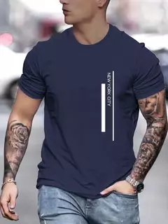 Camiseta de manga corta con cuello redondo y estampado de nueva ciudad de trabajo 100% algodón de talla grande de verano para hombre - online store