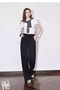 TOYOUTH, pantalones informales para mujer, primavera 2025, nuevos pantalones largos de algodón de pierna ancha rectos ajustados de cintura alta, color blanco en internet