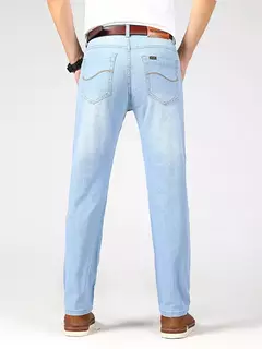 Pantalones vaqueros ajustados de talla grande 28-40 para hombre, pantalones suaves avanzados clásicos informales a la moda, pantalones elásticos que combinan con todo de marca para hombre - buy online