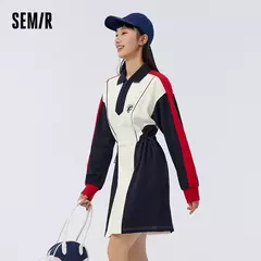 Semir-vestido holgado adelgazante para mujer, Polo a juego de colores, primavera 2023