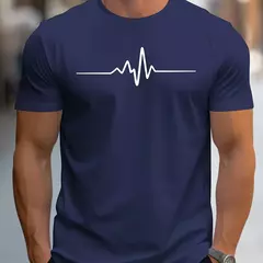 Camiseta de manga corta con cuello redondo para hombre, 100% algodón, talla grande, con estampado gráfico creativo, ajustada, informal, deportiva on internet