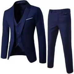 Imagen de Trajes de hombre para negocios, boda, Blazers elegantes, 2 piezas, 3 conjuntos, Ternos formales completos, ropa de matrimonio, pantalones, chaquetas, disfraz de lujo