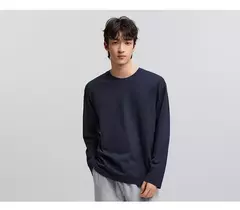Semir-Camiseta de manga larga para hombre, capa interior de algodón puro, Top básico de primavera 2025, Color sólido, estilo básico versátil para pareja - buy online